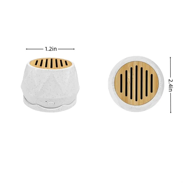 MOQ Straw Bamboo Wood Wireless Magnetic Mount Speaker