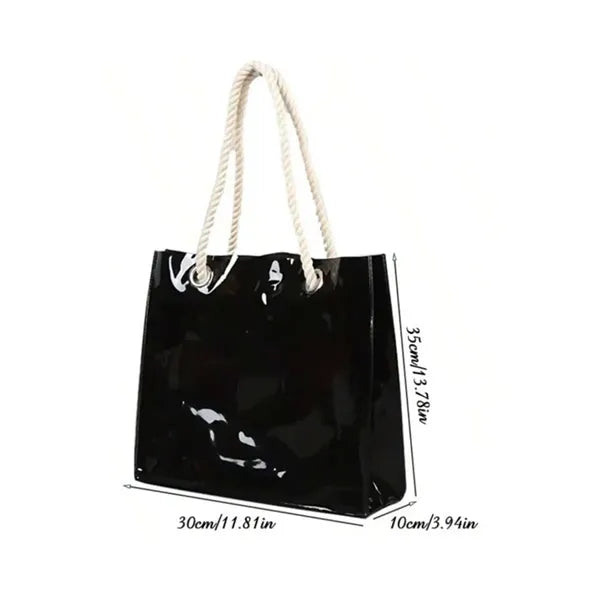 Colorful Transparent Tote Bag with Cotton Handles