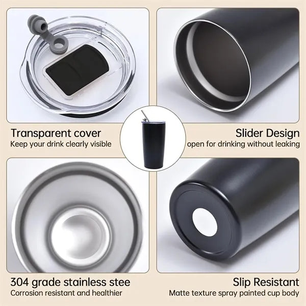 20oz Stainless Steel Tumbler with Stainless Straw
