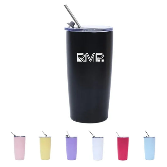 20oz Stainless Steel Tumbler with Stainless Straw