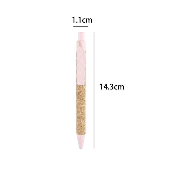 Cork Wheat Straw Retractable Ballpoint Pen
