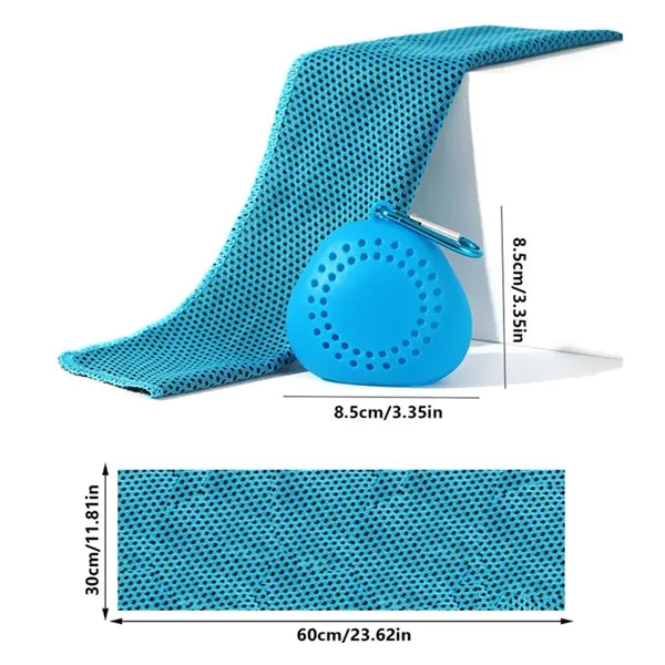 Compact Microfiber Towel in Portable Silicone Clip Case