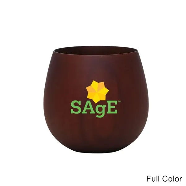1.7 to 12 oz Carbonized Finish Solid Wood Belly Drink Cup