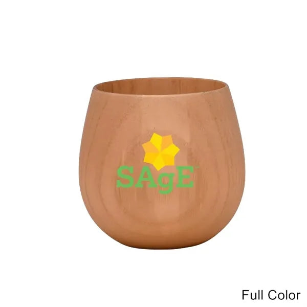 1.7 to 12 oz Carbonized Finish Solid Wood Belly Drink Cup