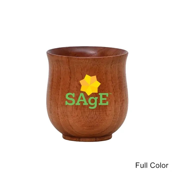 1.7 to 12 oz Carbonized Finish Solid Wood Belly Drink Cup
