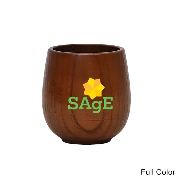 1.7 to 12 oz Carbonized Finish Solid Wood Belly Drink Cup
