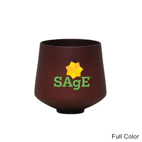 1.7 to 12 oz Carbonized Finish Solid Wood Belly Drink Cup