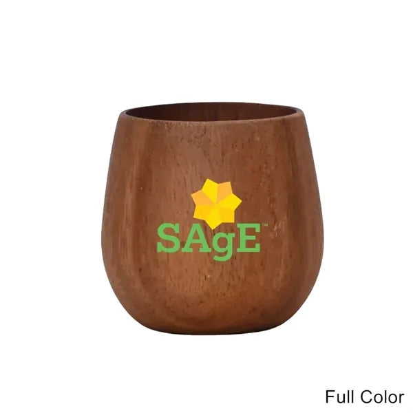 1.7 to 12 oz Carbonized Finish Solid Wood Belly Drink Cup