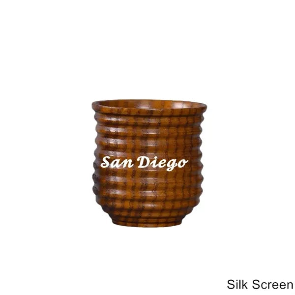 1.7 to 12 oz Carbonized Finish Solid Wood Belly Drink Cup