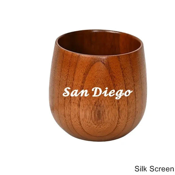 1.7 to 12 oz Carbonized Finish Solid Wood Belly Drink Cup