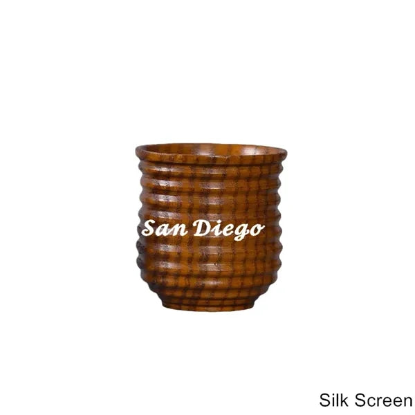 1.7 to 12 oz Carbonized Finish Solid Wood Belly Drink Cup