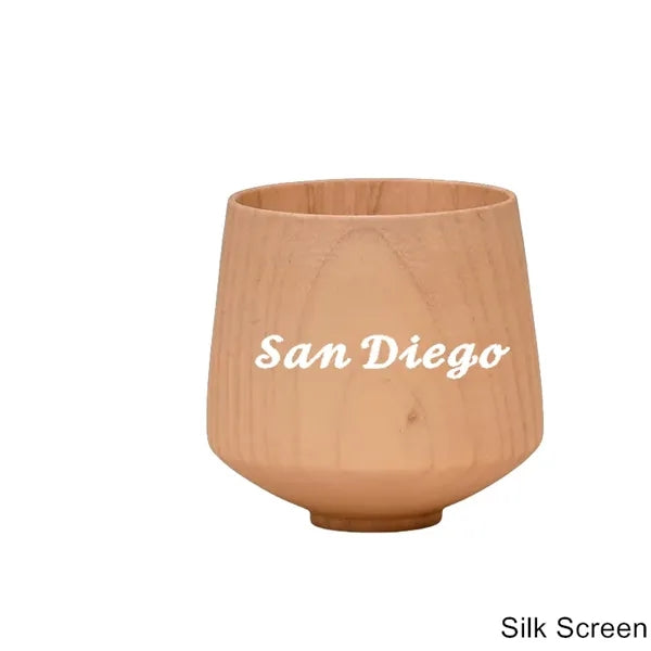 1.7 to 12 oz Carbonized Finish Solid Wood Belly Drink Cup
