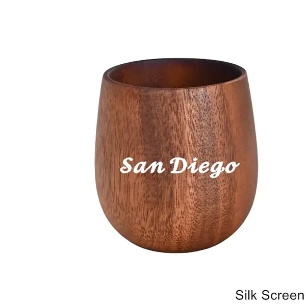 1.7 to 12 oz Carbonized Finish Solid Wood Belly Drink Cup