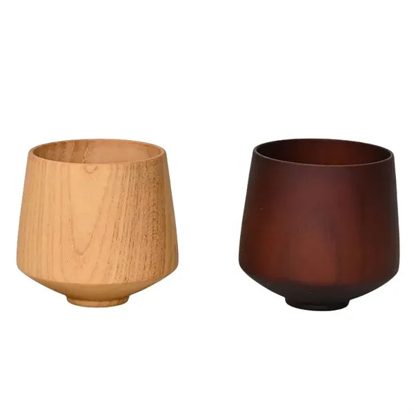 1.7 to 12 oz Carbonized Finish Solid Wood Belly Drink Cup
