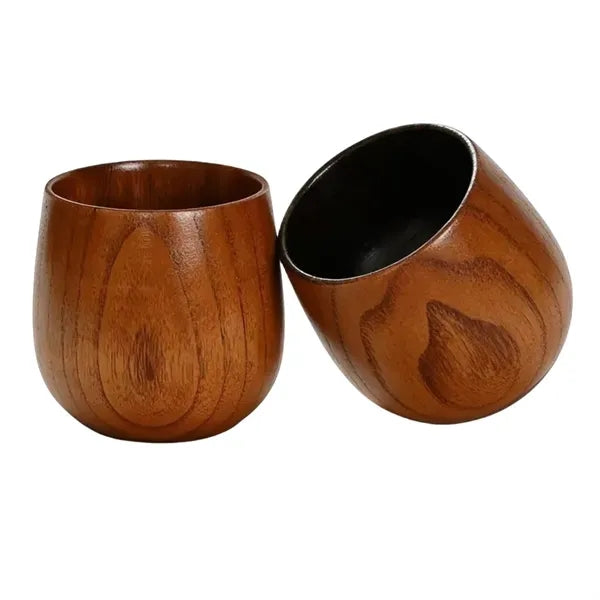 1.7 to 12 oz Carbonized Finish Solid Wood Belly Drink Cup