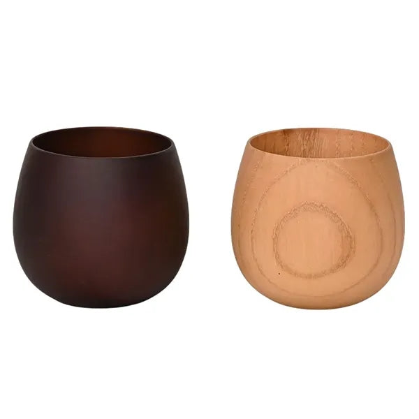 1.7 to 12 oz Carbonized Finish Solid Wood Belly Drink Cup