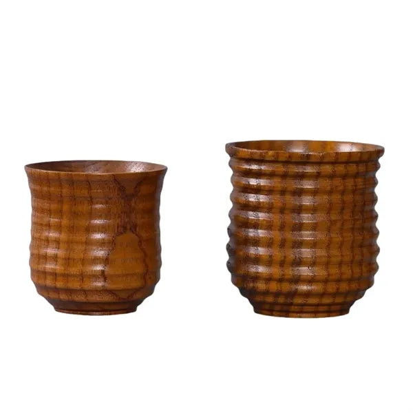 1.7 to 12 oz Carbonized Finish Solid Wood Belly Drink Cup