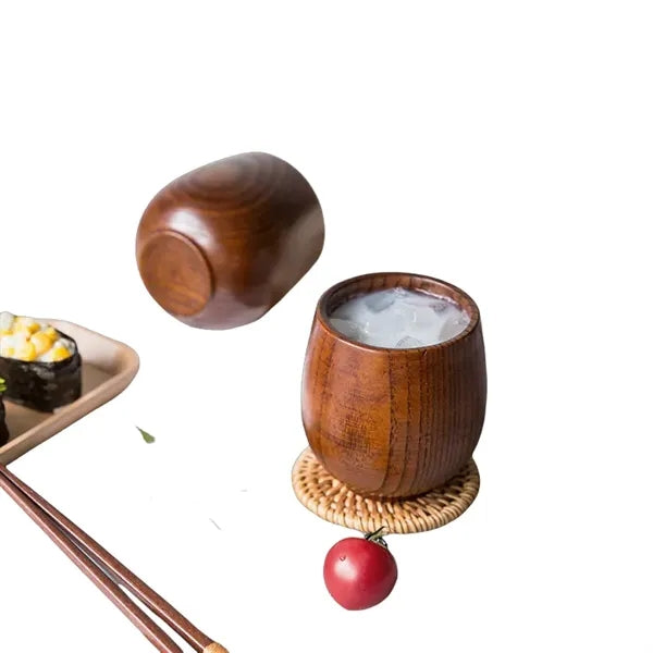 1.7 to 12 oz Carbonized Finish Solid Wood Belly Drink Cup