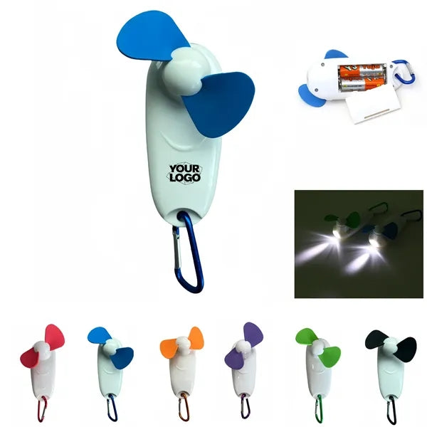 Portable Mini Fan with Carabiner Clip And LED Light