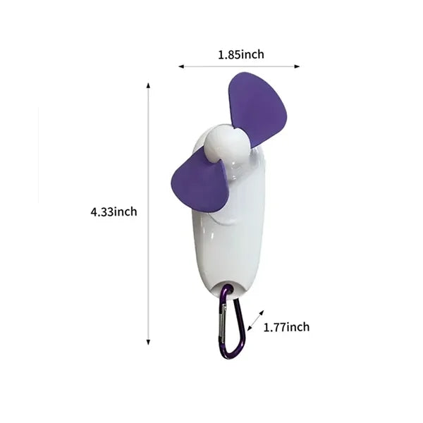 Portable Mini Fan with Carabiner Clip And LED Light