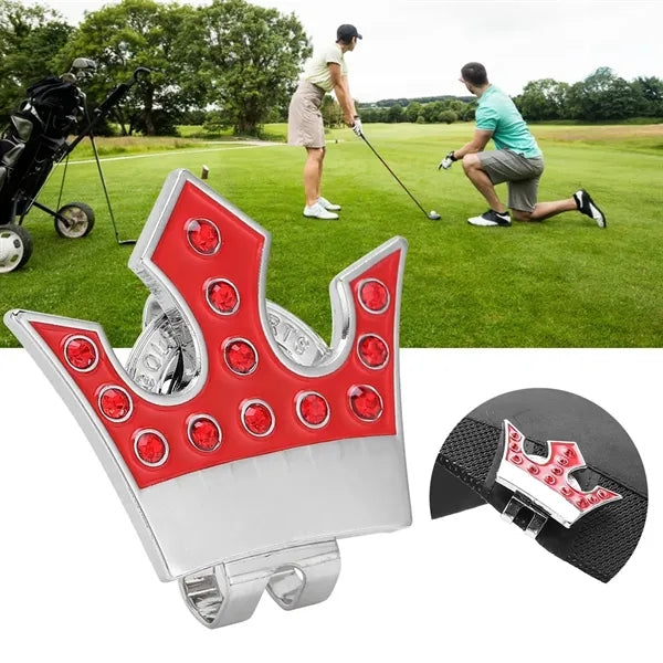 Luxury Crown Shaped Magnetic Golf Ball Marker & Hat Clip Set