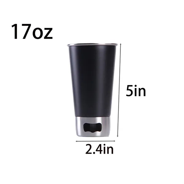 Stainless Steel Pint Cup With Bottle Opener