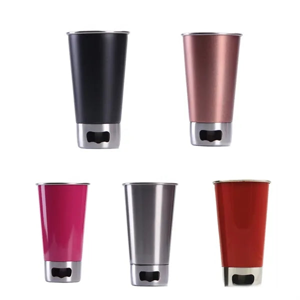 Stainless Steel Pint Cup With Bottle Opener
