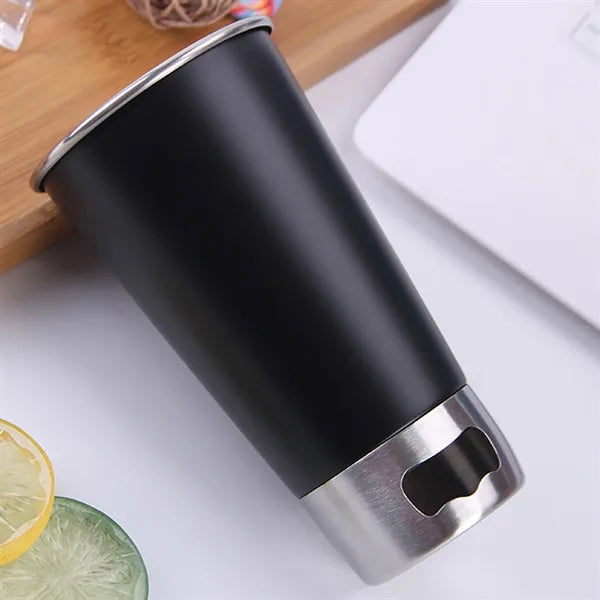 Stainless Steel Pint Cup With Bottle Opener