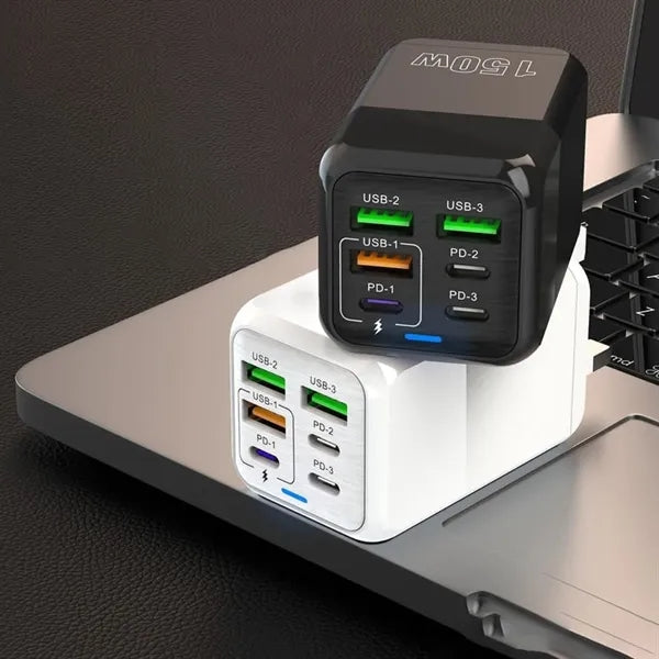 High-Speed Multi-Port Wall Charger for Quick Device Charging
