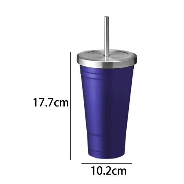 17 oz. Stainless Steel Tumbler with Straw & Lid