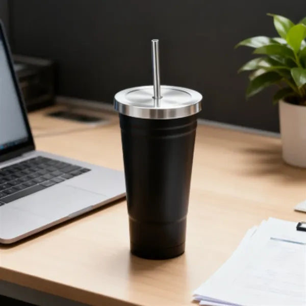 17 oz. Stainless Steel Tumbler with Straw & Lid