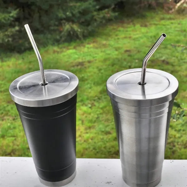 17 oz. Stainless Steel Tumbler with Straw & Lid