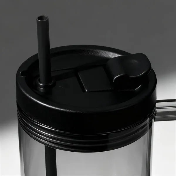 45 oz. Large Plastic Tumbler with Handle & Straw