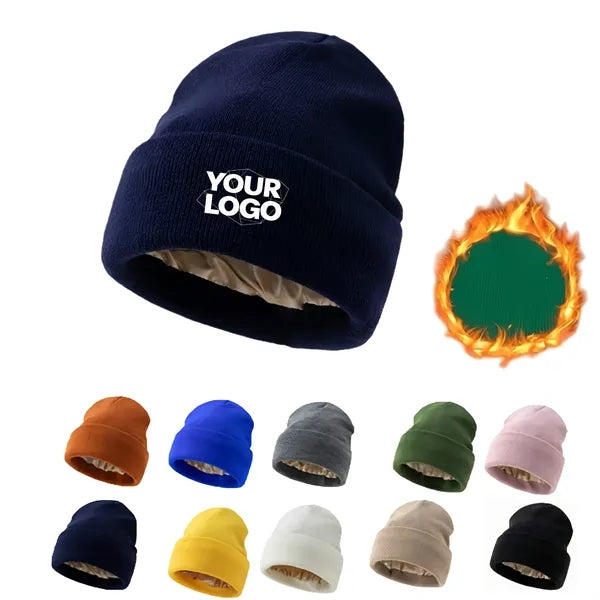 Satin Lined Warm Winter Beanie Hat
