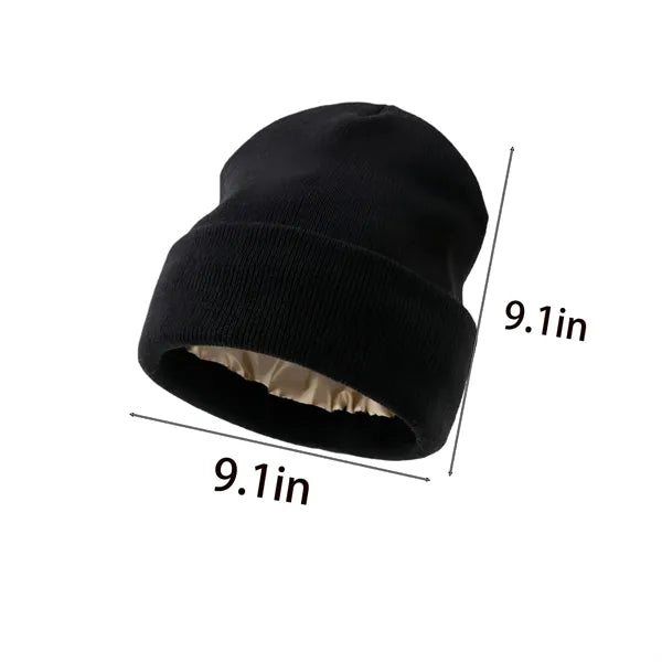 Satin Lined Warm Winter Beanie Hat