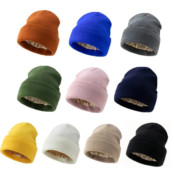 Satin Lined Warm Winter Beanie Hat
