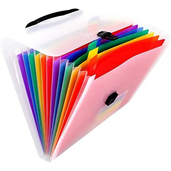 Portable Rainbow 13 Pocket Expanding File Folder