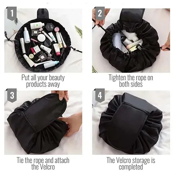 Portable Lazy Drawstring Makeup Pouch