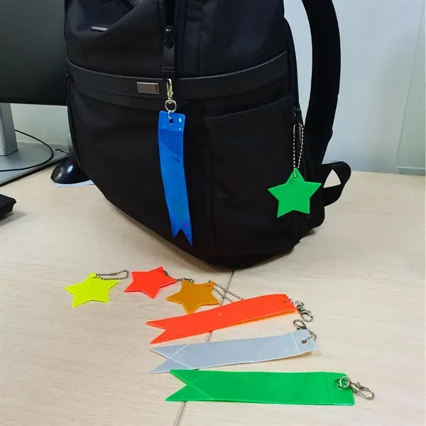 PVC Safety Reflector Tag Keychain