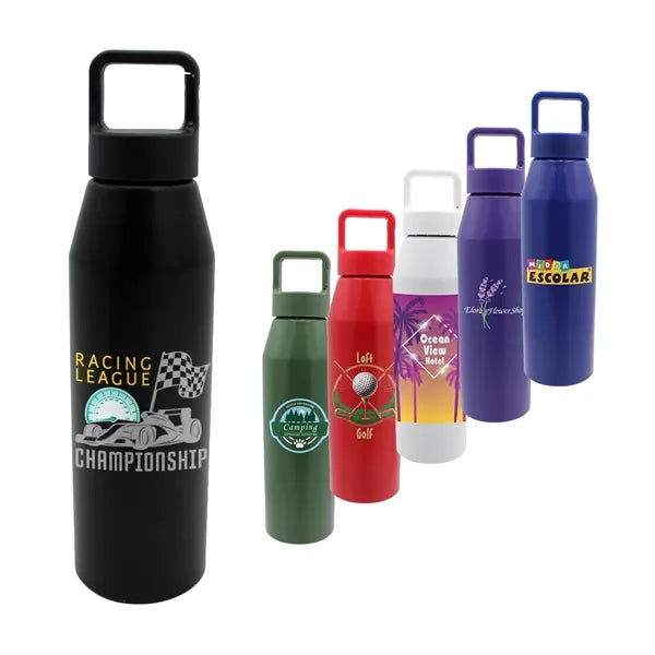 25 oz. Recycled Aluminum Bottle with Carabiner Lid, Full Col