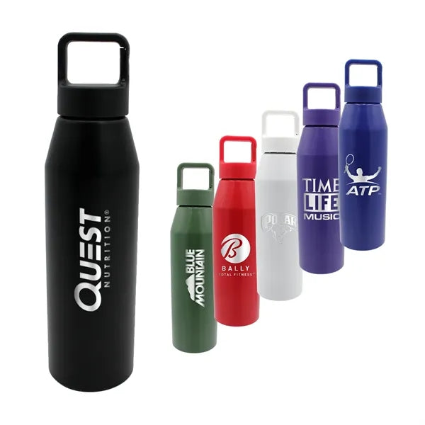 25 oz. Recycled Aluminum Bottle with Carabiner Lid, Laser En