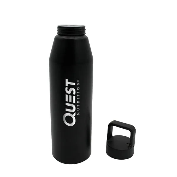 25 oz. Recycled Aluminum Bottle with Carabiner Lid, Laser En