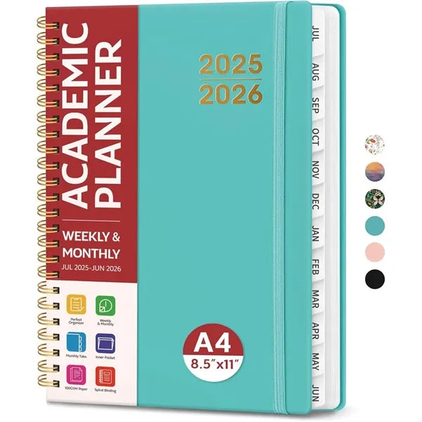 Weekly Monthly Planner Notebook w/Tabs