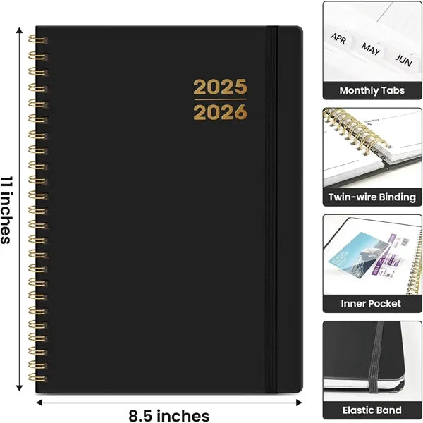 Weekly Monthly Planner Notebook w/Tabs