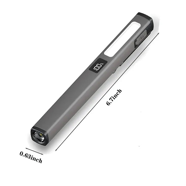 USB Rechargeable Pen Flashlight w/ Clip - Multi-Use Design