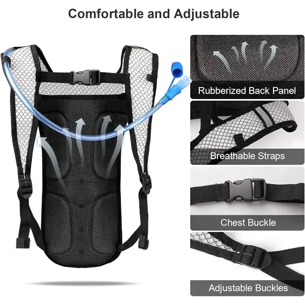2L Hydration Pack Nylon Water Backpack for Hiking Biking