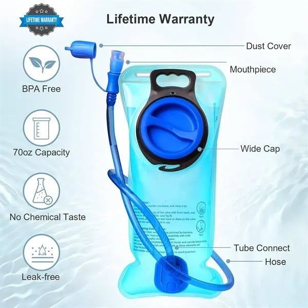 2L Hydration Pack Nylon Water Backpack for Hiking Biking