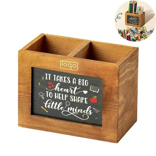 Writable Wooden Blackboard Pen Holder
