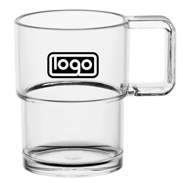 8oz Plastic Clear Stackable Cup w/Handle