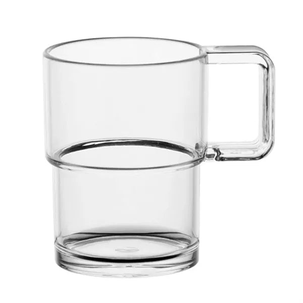 8oz Plastic Clear Stackable Cup w/Handle